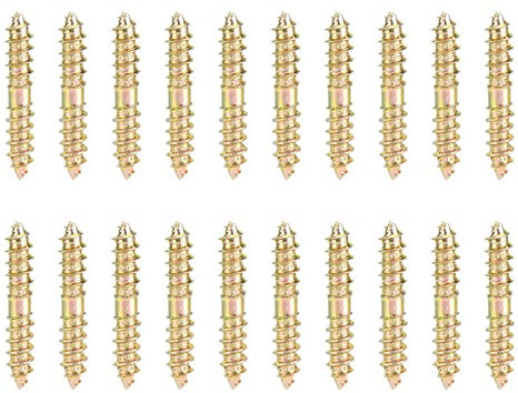 Rankomu 20 Piezas Tornillo De Espiga De 5X30mm, Tornillos Autorroscantes De Doble Extremo, Conector De Muebles De Carpintería Conjunto Surtido De Tornillos De Doble Extremo