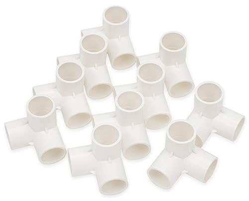 Bwintech 10 pezzi 20MM (1/2) 3 vie Cubic Tee Slip Connettore PVC-U Raccordo Gomito Accoppiamento Connettore Giardino Tubo Acqua Collegamento