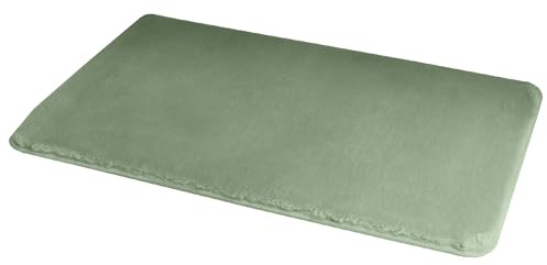 Gedy Fuzzy Alfombra de baño, Antideslizante, Poliéster, 60 x 40, Verde, Lavable a máquina 30º, Extrasuave
