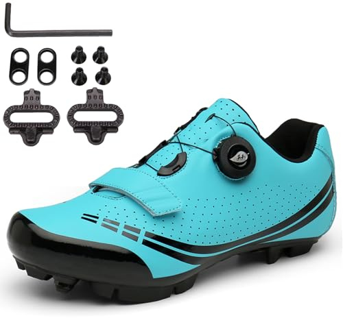 PENXZT Fahrradschuhe Herren Damen Mountainbike Schuhe Radsportschuhe kompatibel mit SPD 2 Schrauben mit Cleats Atmungsaktive Outdoor-Radschuhe Fahrrad Indoor Schuhe