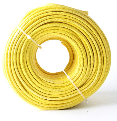 Generic 3mm(1/8''),3.5mm(9/64''),4mm(5/32''),5mm(3/16''),6mm(1/4'') 100ft 30m Strand 12 UHMWPE Single Hollow Braid Sailboat Line Paraglider Winch Towing Rope, Red,yellow,red,gray,orange