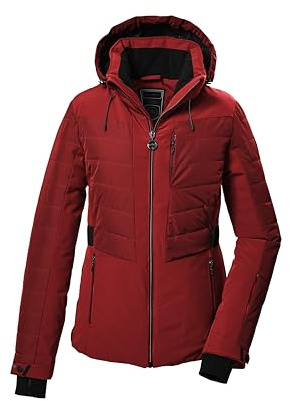 killtec Damen Skijacke/Funktionsjacke in Daunenoptik mit abzippbarer Kapuze und Schneefang KSW 309 WMN SKI QLTD JCKT, rot, 38, 42037-000