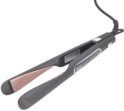 Generic Piastra per Capelli Bigodino Riduce le Doppie Punte Controllo della Temperatura 55W 2 in 1 Struttura Ritorta Display LCD Piastra per Capelli Bigodino con per la Casa (Spina