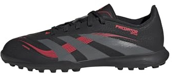 Adidas Scarpe da calcio unisex per bambini League Predator, Nero Grigio Lucid Red, 1.5 Little Kid