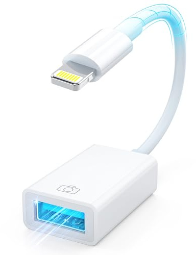 Adaptateur Lightning vers USB 3.0 OTG Câble vers iPhone, Adaptateur de Caméra iOS Adaptateur Connectez Femelle USB pour iPhone/Charge Le Lecteur Flash/et de Carte/Souris/Clavier/Lecteur de Carte SD