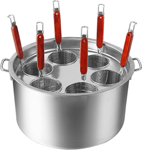 ANSNOW Nudeltöpfe, Kocheinsatz-Set Aus Edelstahl, Handelsüblicher Suppentopf Mit Nudeltopf Und Siebeinsatz, Dampfkorb Für Zuhause, Küche, Restaurant, Kochgeschirr/Eine Farbe/6 Löcher