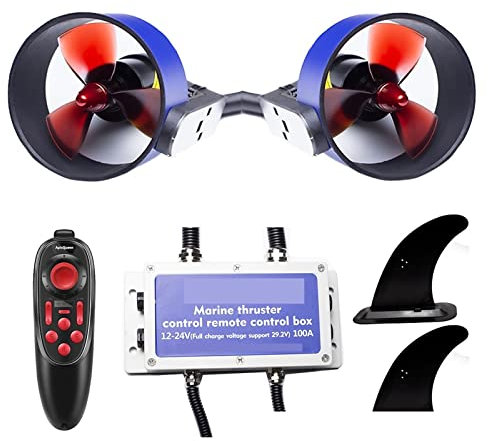 JOXLOVER Elektrischer Unterwasserscooter, 24V 14Kg Schub Unterwasserstrahlruder Set Nesting Boot Fischerboot Unbemanntes Boot Wasserdicht für Wassersport, Schwimmbadtauchen
