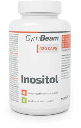 GymBeam Inositolo Integratore 500mg - Vitamina B8 Essenziale - Comunemente Presente nelle Membrane Cellulari per il Sistema Nervoso - 120 Capsule di Inositolo per Benessere Cerebrale e Nervoso
