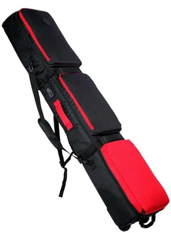 Amagogo Snowboardtasche, Skitasche für Herren und Damen für Flugreisen, robuste Reißverschlüsse und Schnallen, gepolsterte Ski-Tragetasche mit Rollen,