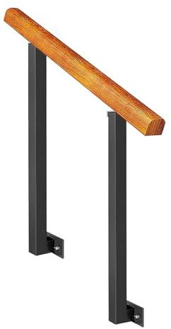 Corrimano in metallo in ferro battuto per ringhiera per scale esterne, asta di supporto per corrimano di sicurezza per 1 4 gradini corrimano di transizione per giardino portico esterno esterno 120 cm,