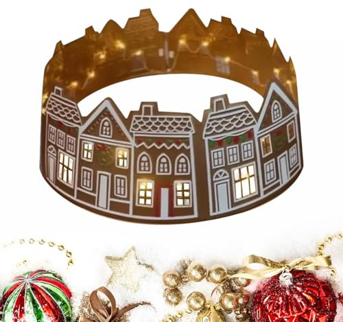 Qfdiwr Jupe De Sapin De Noël Lumineuse À LED - Cache Pied, Décoration d'arbre, Collier pour Décoration
