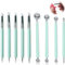 vcsjw Modellierwerkzeug,9 Stücke Töpferwerkzeug Ton Werkzeug Set Modelierwerkzeugset,Modellierkugel und Weiche Gummispitze Modellierstift Bildhauerwerkzeuge Clay Sculpting Tools(Grün)