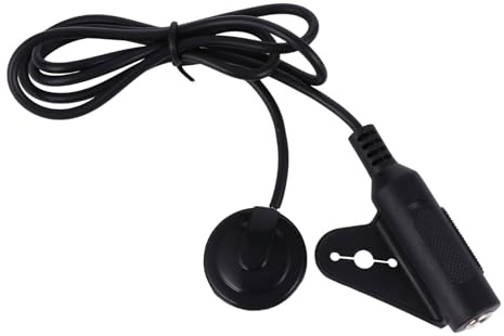 Piezo Mikrofon Tonabnehmer für Gitarre und Violine, Schwarz | Kunststoff Metall, Kleine Bauform, Holefreie Installation, Lautstärke Regelbar, Instrumenten Zubehör