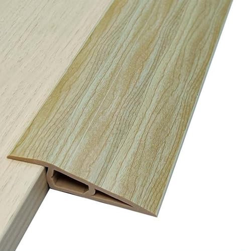 PVC Türschwellen Leiste, 1M×7cm Übergangsprofil Selbstklebend Übergangsleiste Boden Höhenausgleich Abdeckleiste für Parkettböden Laminate, Holzkorn