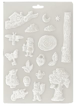 Stamperia - Soft Mould A4 for Scrapbooking, Albums, Bullet Journals and More, Suitable for Soft Clay, Ceramic Powder and More, Perfect for Hobbies, Crafts and Gifting (Hidden Grove)