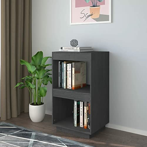 Fasba Bücherregal, Standregal, Aktenregal, Wandregal, Raumteiler, Regal, Raumtrenner, Büroregal, Mehrzweckregal, Grau 40x35x71 cm Massivholz Kiefer