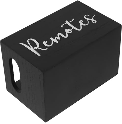 IMIKEYA Soporte para Control Remoto de Madera con Diseño de Múltiples Compartimentos, Almacenamiento Práctico y Uso Prolongado, Adecuado para Dormitorio U Oficina en Color Negro