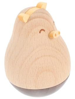 Vaguelly Holztierfigur Wackelfigur Aus Holz Mit Glatter Oberfläche Fürs Home Office Und Wohnzimmer Dekoration Sicher Kippsicher Holz Ebene Skulptur