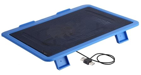 lvifloae Ordinateur Portable pavé Refroidisseur de Base de Jeu Ordinateur Portable Remployer Un Grand Ventilateur USB Support de Conception Ergonomique Super silencieuse Support de (Bleu)