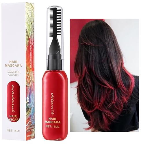 Red Hair Dye Hair Chalk, Temporary Hair Dye, Hair Colour Spray Hair Mascara, Coloured Hair Spray Wash in Wash out Hair Colour Stick