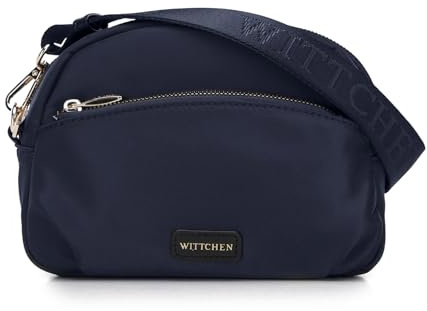 WITTCHEN Damen Umhängetasche | Tasche aus Nylon | Kleine Handtasche | Hand Tasche Frauen Mit Reißverschluss | Mini Handtasche | Handtasche Damen Klein |marineblau