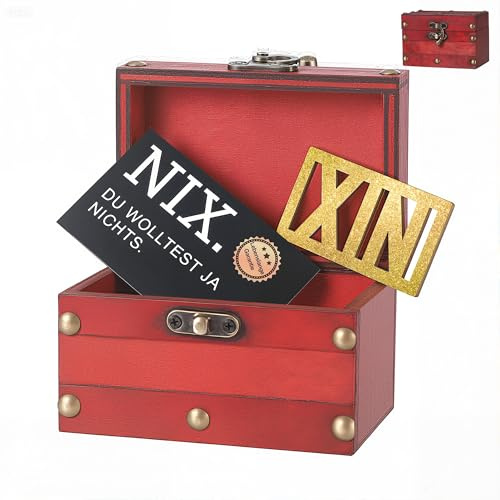 TranRantic Nichts Geschenk, Lustige Geschenke für Männer der Alles Hat - NIX Geschenk zum Geburtstag, Schatzkiste Da Ist Nichts, Idee Geburtstagsgeschenk für Frauen Männer