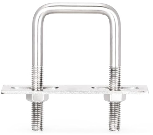 Collier de serrage carré à angle droit en acier inoxydable 304, boulon U M8 avec support selle, 45 tailles, connecteur joint 90 degrés robuste(M8*85 * 110)