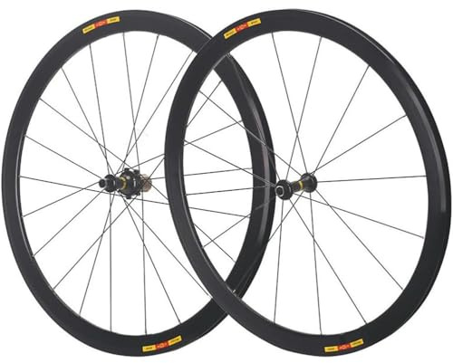 NBTRXWAFR 40/50Mm Fahrradfelge 700C Aluminiumlegierungs Rennrad Laufradsatz Felgenbremse Laufrad Set Hinterrad Vorderrad Speichen 16/21 Löcher Schnellspanner,Schwarz,50mm