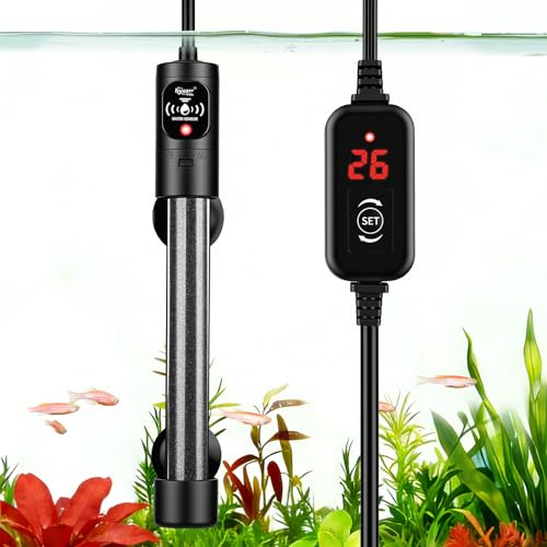 hygger Aquarium-Heizung, 300 W, tauchfähiger Aquarium-Heizstrahler mit Temperatur, Dual-Digitalanzeige, Betta-Schildkröten-Tankheizung für 152–302 l Süß- und Salzwasser-Aquarien