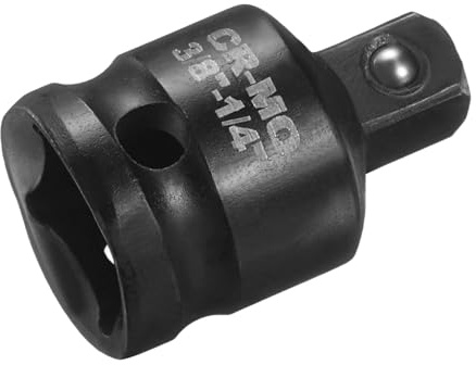 sourcing map Impact Socket Adapter 3/8 Female to 1/4 Male Square Drive Reducer Standard SAE CR-MO Steel Converter Impact Driver Ratchet Wrench Breaker Bar Conversion, Black