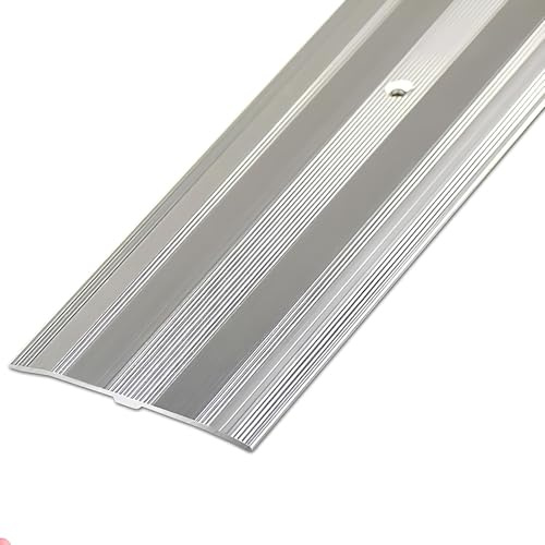 Aluminium Boden Übergangsprofil, 6cm Breite, Höhenausgleich 20mm, Übergangsleiste Abdeckleiste Für Türschwelle/Holzböden/Laminat/Fliesen(Silver)