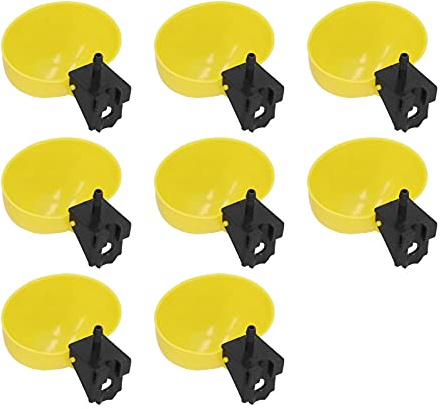 Zerodis Vattenmatare för Kyckling, 8-pack, PP-plast, Drickskål Mot Rost, 9,5 Mm, för Djuruppfödning (6 mm)
