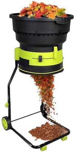 Glowdora Trituratore Elettrico per Foglie da Giardino,Trituratore per Rami di Albero,Riduzione 17:1,Apertura Tramoggia Alimentazione 54 Cm con Ruote E Sacco di Raccolta Powercordx60m