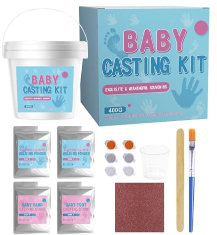 Molde de Mano en Polvo para Escayola,Set Creativo de Huellas de Mano para Niños | Polvo para Molde de Huella,para en Casa, Familia, Guardería, Sala de Estar, Sala de Juegos, Cumpleaños