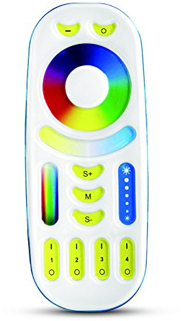 LGIDTECH FUT092 Milight 2.4G RF Wireless 4-Zone Remote Controller For Mi-Light RGB+CCT Wifi Led Light Bulb,Spotlight,Downlight,Flood Light,Led Strip Light Controller LS2 WL5 etc.