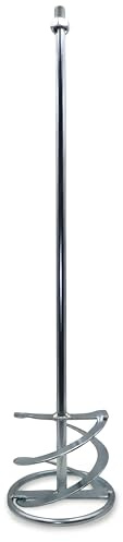 DEWEPRO® Mélangeur à Spirale Double Ø130x600 mm - Tige Ronde Acier Galvanisé M14 - Outil Robuste pour Mortiers Peintures Enduits et Colles - Mélangeur Professionnel pour Matériaux Épais
