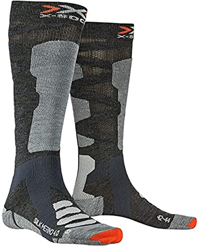 X-SOCKS Ski Silk 4.0 Invierno Merino Calcetines De Esquí, Hombre, Anthracite Grey Melange, 42/44