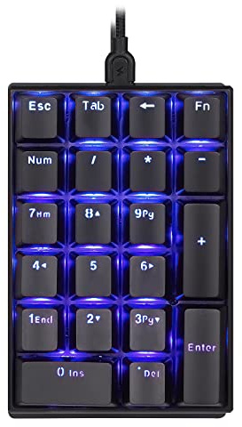 MOTOSPEED K23 Mechanical Numeric Keypad Blue Switch Wired 21 Keys Mini Numpad Portable Keypad Backlight Gaming Keypad Extended Layout for Cashier