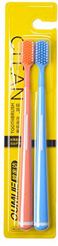 HIOD 2 Piezas Cepillo de Dientes de Bambú Diente de Cepillo Ecológico Cepillo de Dientes de Carbón Suave Nano Cepillo de Dientes para Adultos,4#