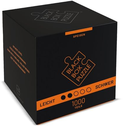 Black Box Puzzle 1000 Teile, Blackbox Puzzel mit Überraschungs-Motiv ohne Vorlage, Impossible Puzzle schwer für Erwachsene und Kinder ab 14 Jahren, Puzzle Box Speisen Edition 2021