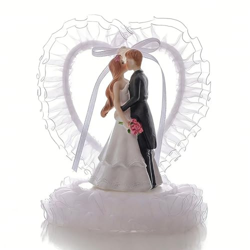 KIPETTO Kuchen Topper Hochzeit Romantischer Cake Topper für Braut und Bräutigam für Hochzeit, Valentinstag, Jahrestag, Geburtstagsfeier