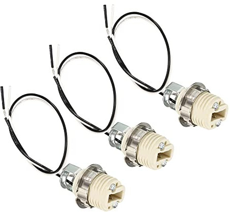 PATIKIL G9 Luce Base Presa Kit, 3pz 10 Lunga Filo sistemi Ceramica Lampada Supporto Base con Presa oring Smontaggio Strumento, Bianco