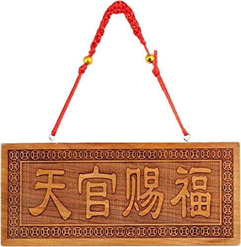 Spiegel for Wanddekoration, Bagua-Spiegel, traditioneller chinesischer Feng-Shui-Spiegel, taoistischer Buddhismus, Pfirsichholz geschnitzt, rechteckig, chinesisch, orientalisch, Schutz, Feng Shui, Hau