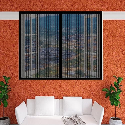 Fliegengitter für Fenster Insektenschutznetz 235 x 275 cm Moskitonetz für Fenster verhindern das Eindringen von Insekten für Fenster & Terrassentüren & Balkontüren, Schwarz