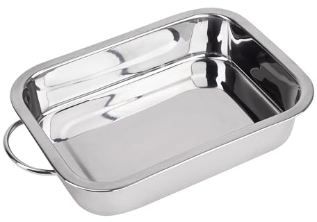 RB RENBERG - plateau de four à four rectangulaire - en acier inoxydable - Antiiting au maxi - taille 28x20x6cm - idéal pour la lasagne CAG