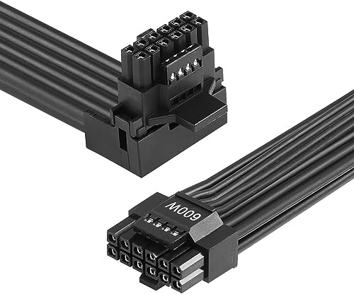 CERRXIAN Câble d'alimentation ATX3.0 12VHPWR de 2,3 pieds, PCI-e 5.0 12VHPWR ATX3.0 600W 16 broches mâle à mâle câble d'alimentation à courant élevé (Type B)
