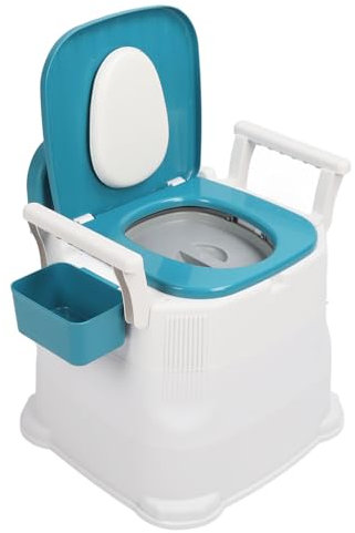 Sonew Portable Toilet, Adjustable Height Prevent Slip Bedside Commode Chair with Comfortable PU Backrest, High Load Capacity Toilet for Adults