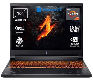 acer Nitro V 16 ANV16-41-R0E8 Notebook Gaming, NVIDIA GeForce RTX 4060 8 GB GDDR6, Processore AMD Ryzen 7 8845HS, Ram 16 GB DDR5, 1024 GB SSD, Display 16 WUXGA IPS 165 Hz, Windows 11 Home