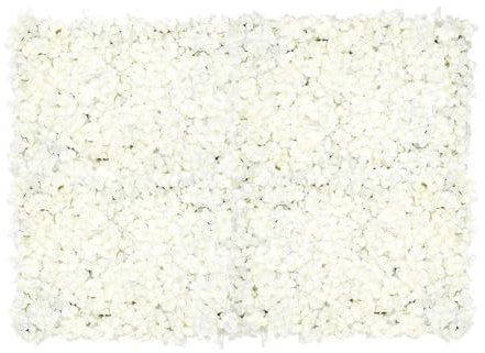 20Pcs Kunstblumen Seiden Wandpaneele Party Dekor Hochzeit Hintergrund KüNstliche Blumen Wand Seidenblume Deco DIY Fest Geburtstag Fotografie FüR Garten Romantische Paneele Rechteckig Weiß 60*40Cm