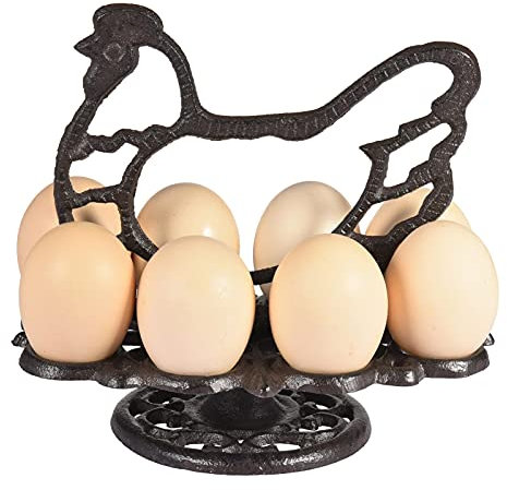 Eierkörbe Robuster Gusseisen Eierhalter Für Arbeitsplatte, Küche & Esszimmer Organisation Eier Stroage Dsiplay Rack, Eierkorb Eierbecher Eierständer Huhn Form Eierbehälter Für Ostern Tischdeko